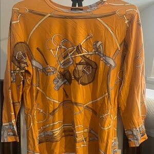 J. McLaughlin Orange and Cream Top